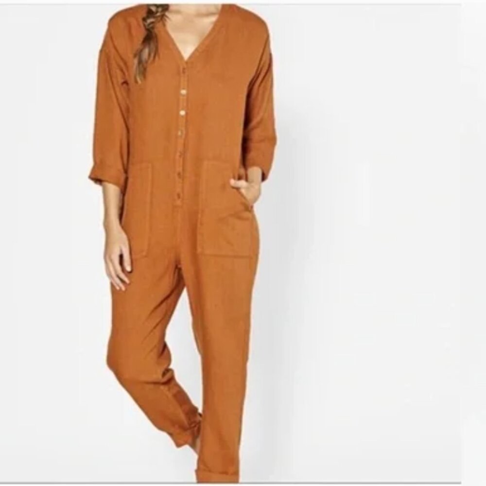 NWOT Outerknown Retrograde Linen Jumpsuit Size Small